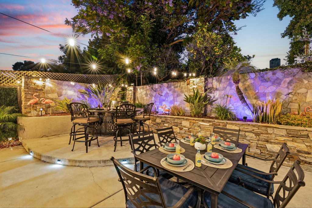 Oceanside · Outdoor dining at dusk