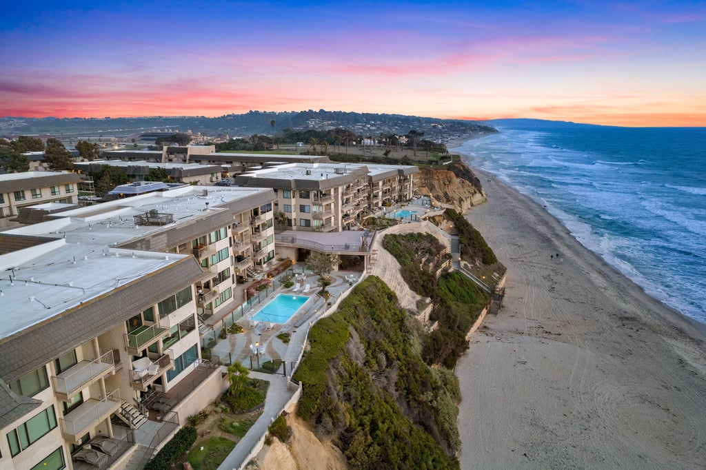 Solana Beach · Drone · the bluffs at sunset